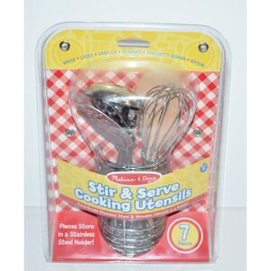 Melissa & Doug Stir &‎ Serve Cooking Utensils 7 Pieces New Stainless Set